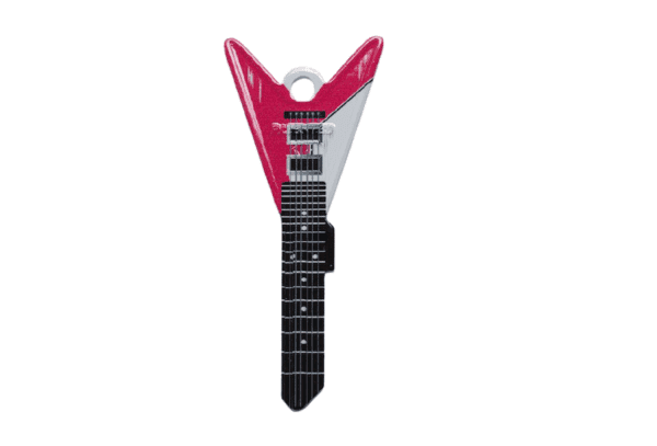 Pink Electric V Guitar House Key