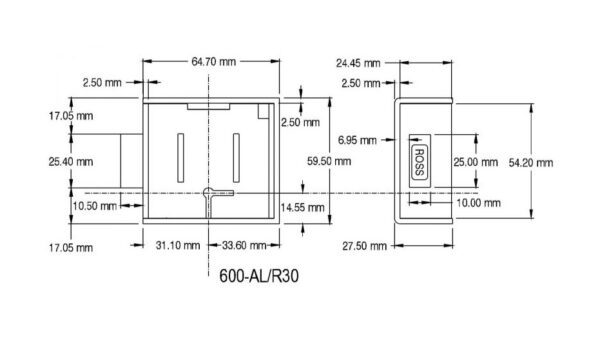 Ross 600 Series 6 Lever Safe Lock - AL - LEFT