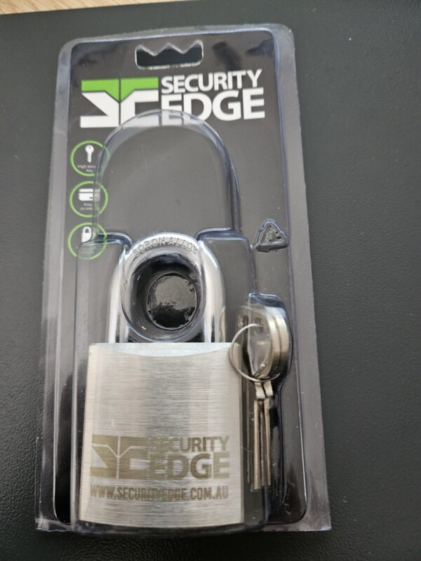 Security Edge 50mm Padlock with 2 Keys and Reorder Card - Display Pack
