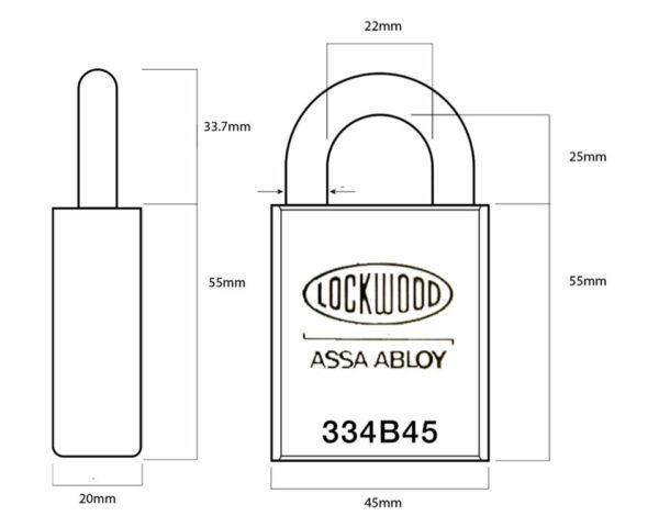 Lockwood 334 Padlock - 334B45/125/5KA