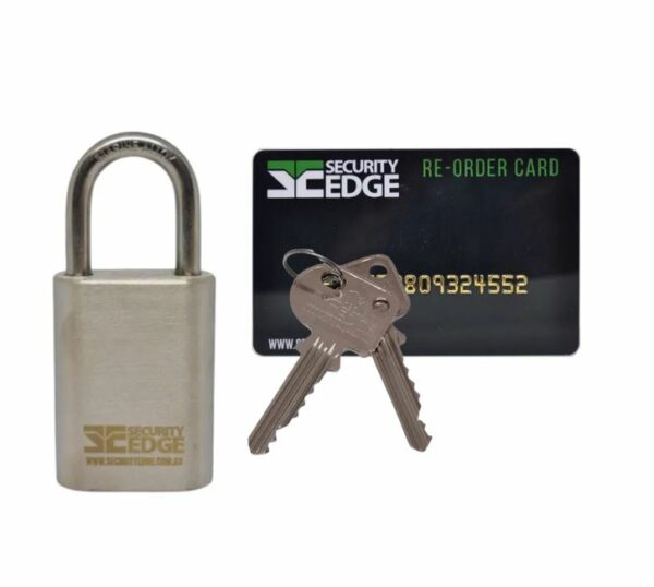 Security Edge 40mm Padlock with 2 Keys and Reorder Card - Display Pack