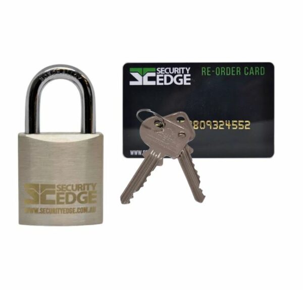 Security Edge 50mm Padlock with 2 Keys and Reorder Card - Display Pack