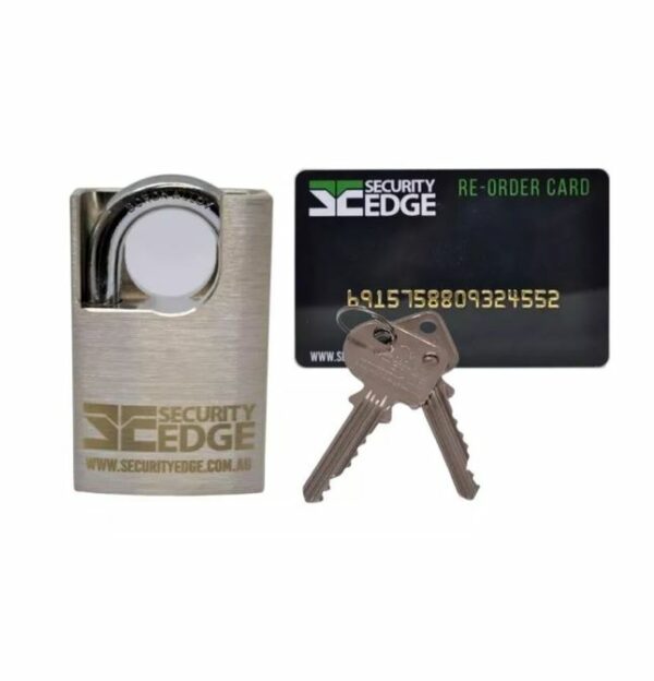 Security Edge 55mm Concealed Shackle Padlock with 2 Keys and Reorder Card - Display Pack