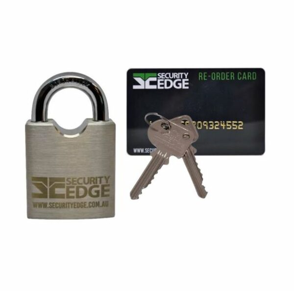 Security Edge 55mm Padlock with 2 Keys and Reorder Card - Display Pack