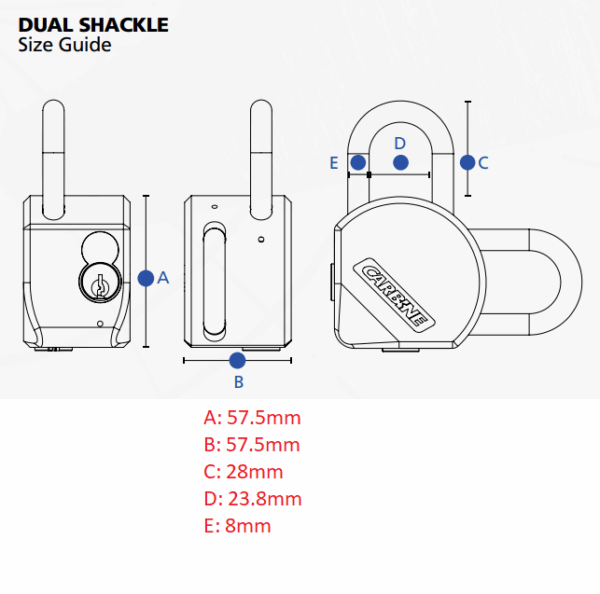 Carbine Dual Shackle Padlock